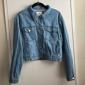 Light Wash Denim Cropped Jacket